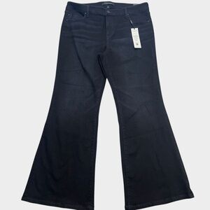 Liverpool Jeans Womens 18W Black Eco Hannah Flare Stretch Denim Plus Pants